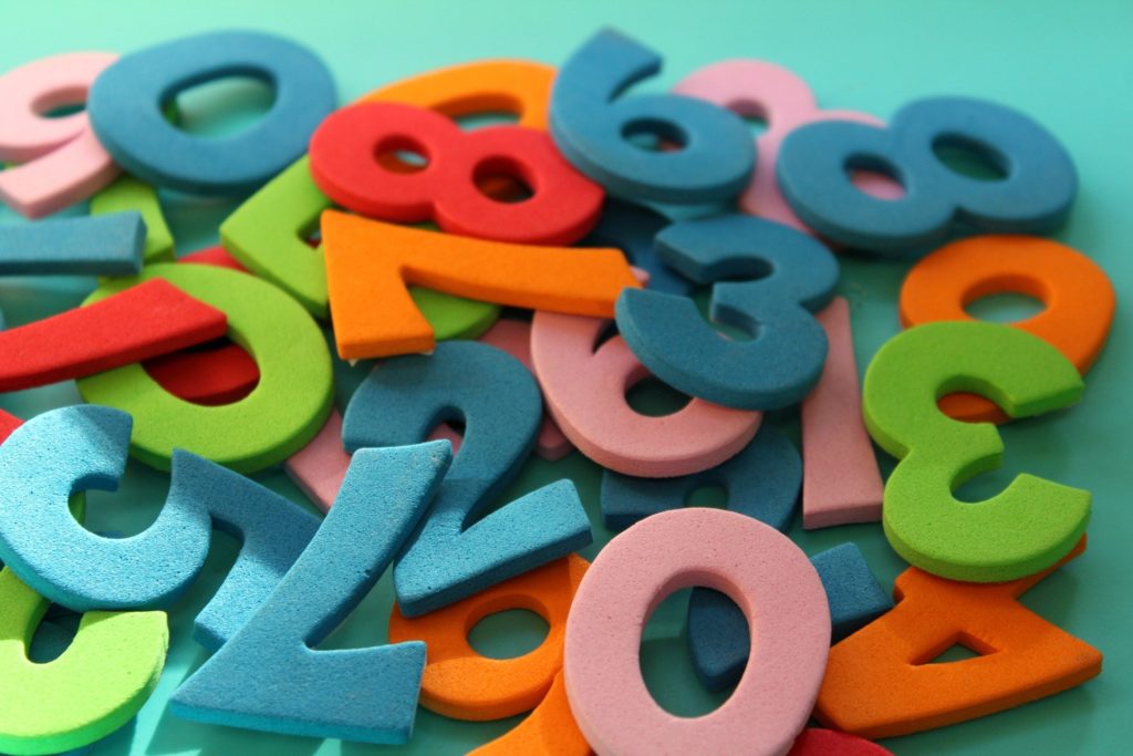1から9までの数字